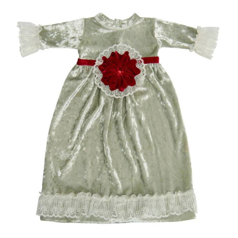 NEW HAUTE BABY "evelyn" newborn holiday gown in sage green